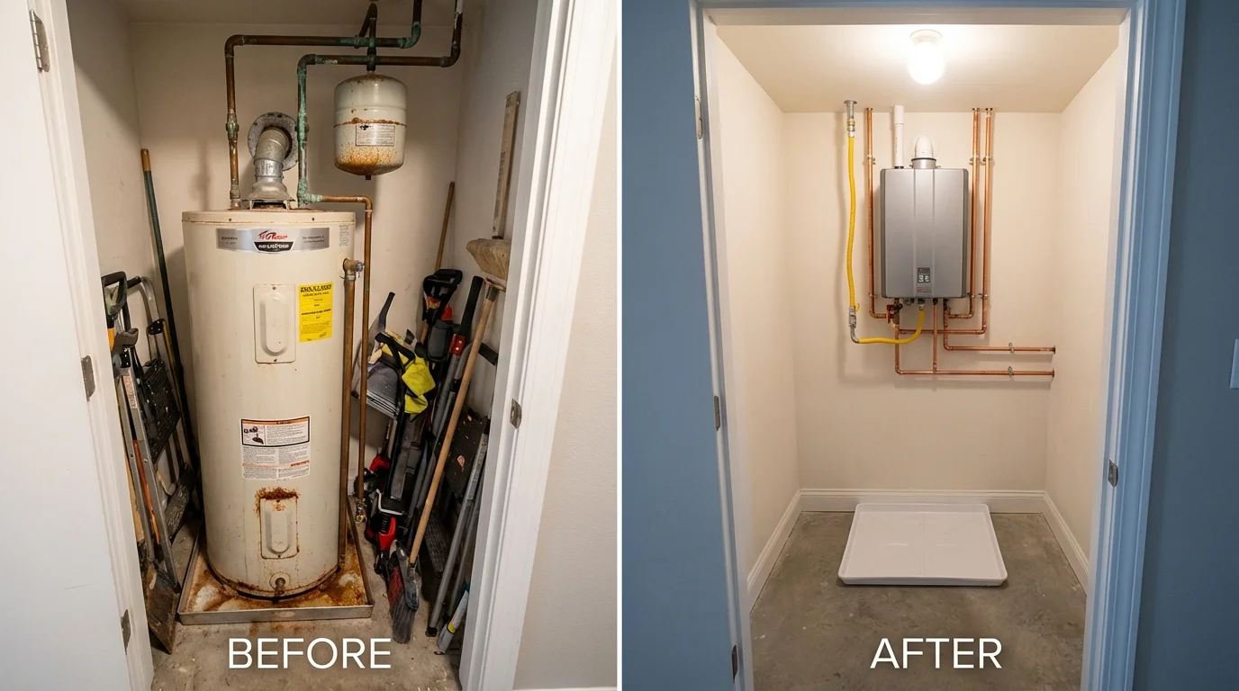 Tank water heater versus wall-mounted tankless unit comparison for Newcastle, WY homeowners